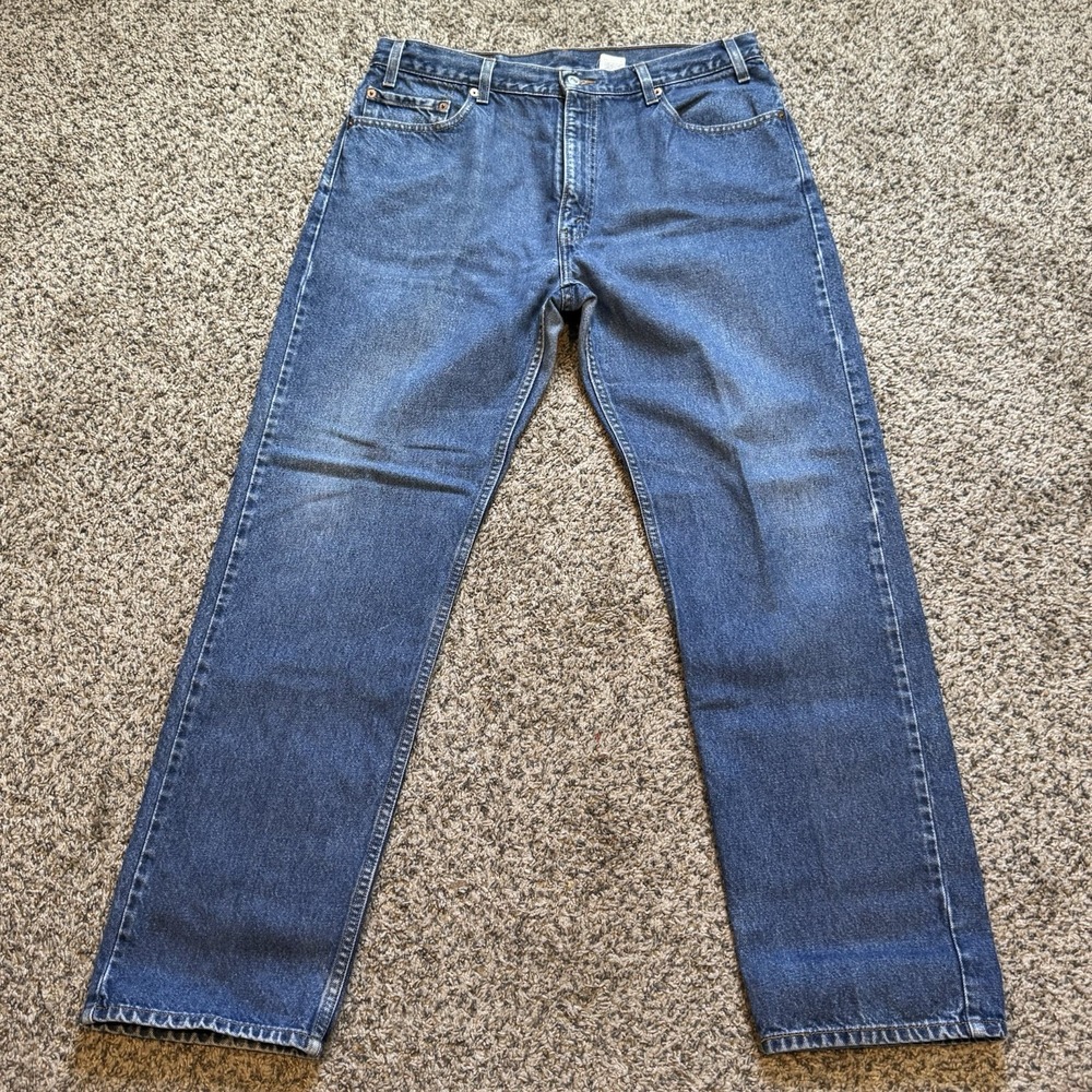 Vintage Levis 505 Jeans Mens 36x32 Blue Regular Fit Straight Leg Medium Wash 90s